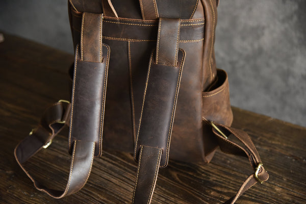 Crazy Horse Leather Backpack - YONDER BAGS