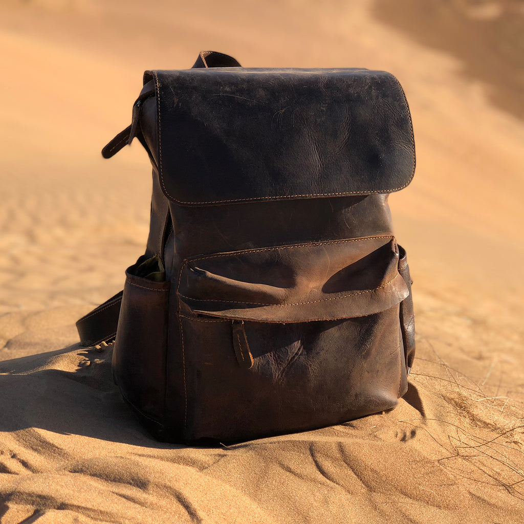 Canvas and Crazy Horse Leather Backpack Adventure for Man