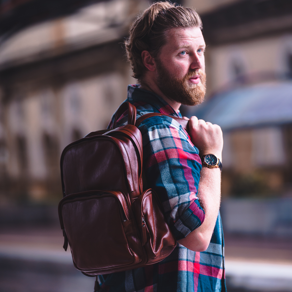 Leather Business Backpack