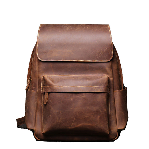 Crazy Horse Leather Backpack - YONDER BAGS