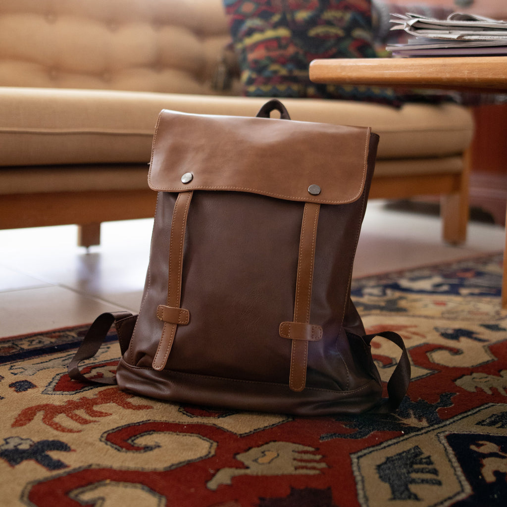 Cooper Logo and Faux Leather Backpack