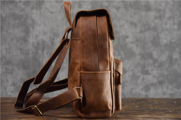 Crazy Horse Leather Backpack - YONDER BAGS