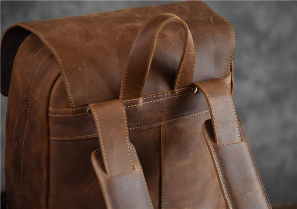 Crazy Horse Leather Backpack - YONDER BAGS