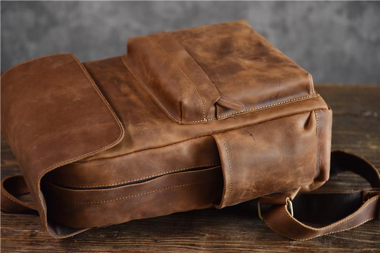 🚫🚫SOLD VINTAGE OLD leather backpack rugged
