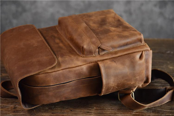 Crazy Horse Leather Backpack - YONDER BAGS