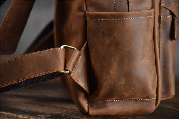 Crazy Horse Leather Backpack - YONDER BAGS