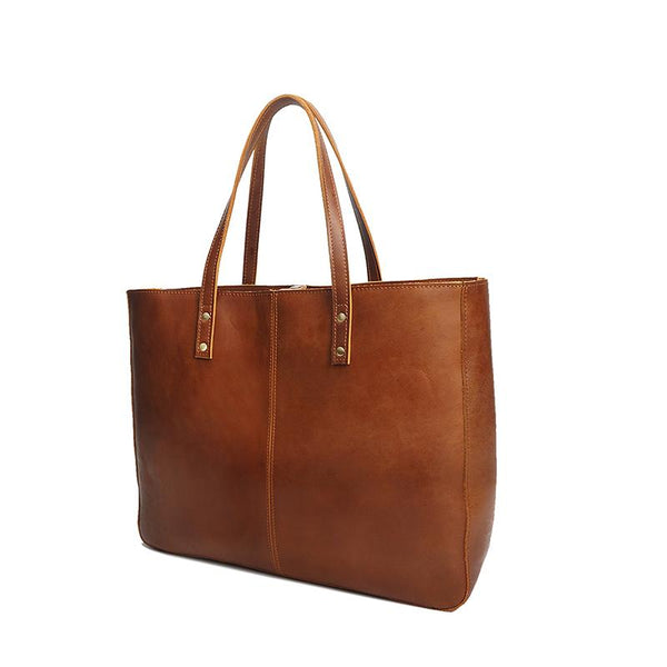 Crazy Horse Leather Tote Bag - YONDER BAGS