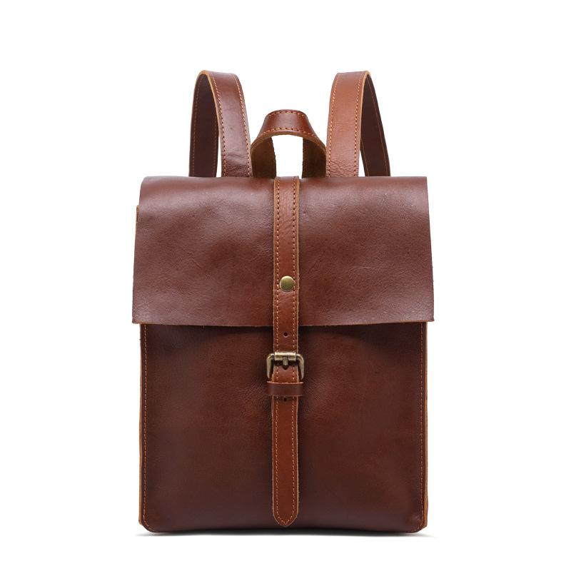 Heritage Vintage Leather Mini Backpack - Light Brown