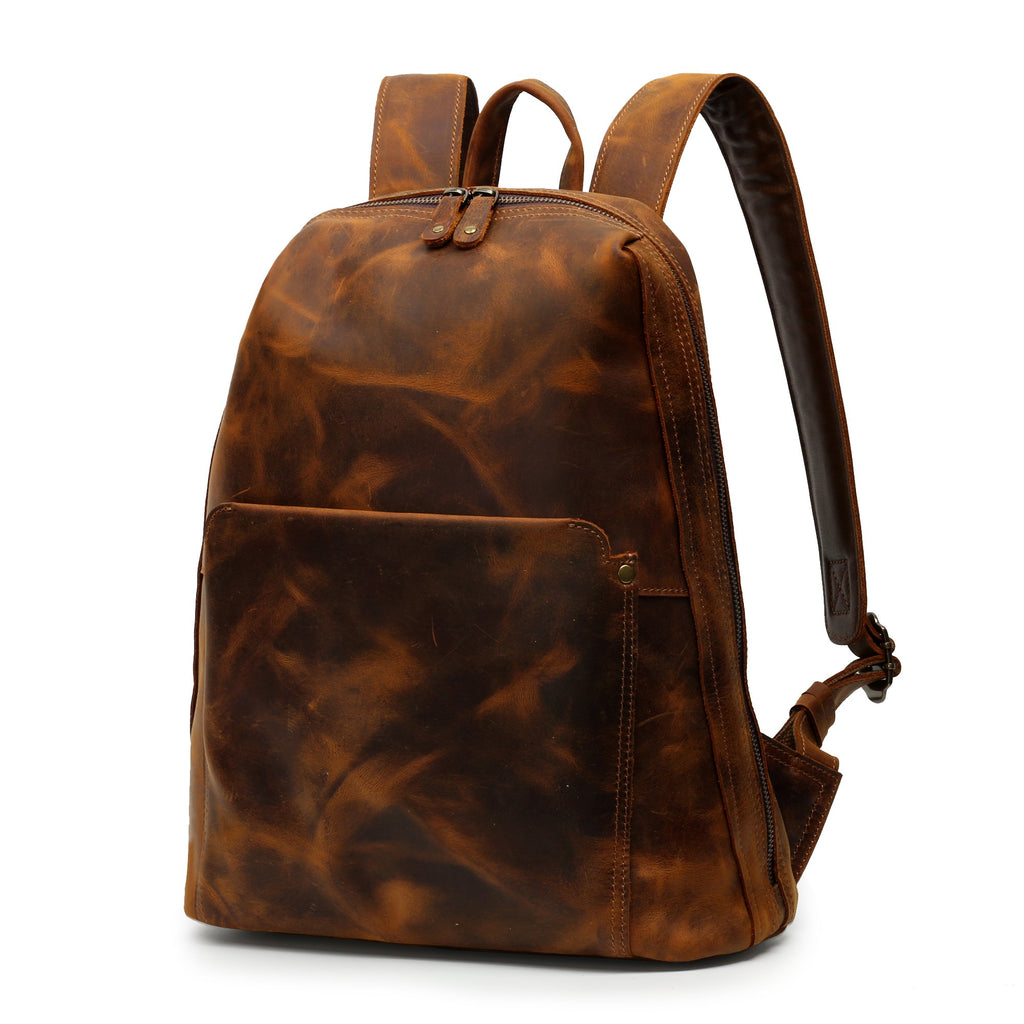 Vintage leather backpack purse top