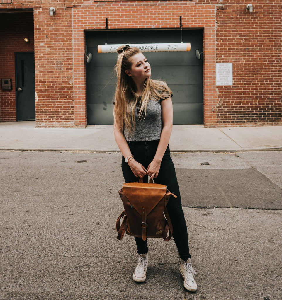 cheap vintage leather backpacks Full-Grain Backpack – Travel, Work & Laptop Bag charger etc The Langley Backpack | Genuine