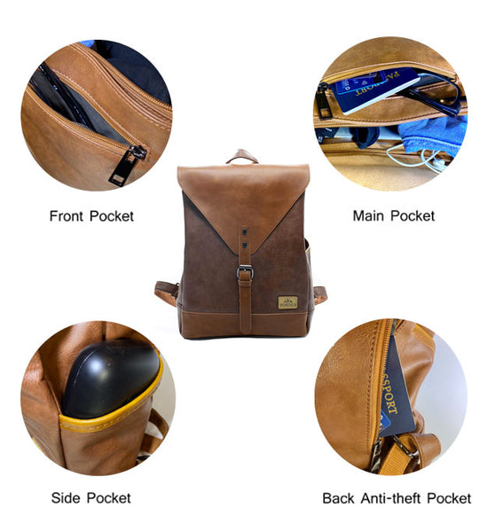 Spark Vintage Leather Backpack - YONDER BAGS